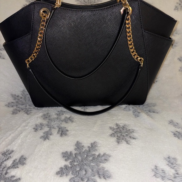 Michael Kors Black Tote with Gold Chain - Picture 2 of 2